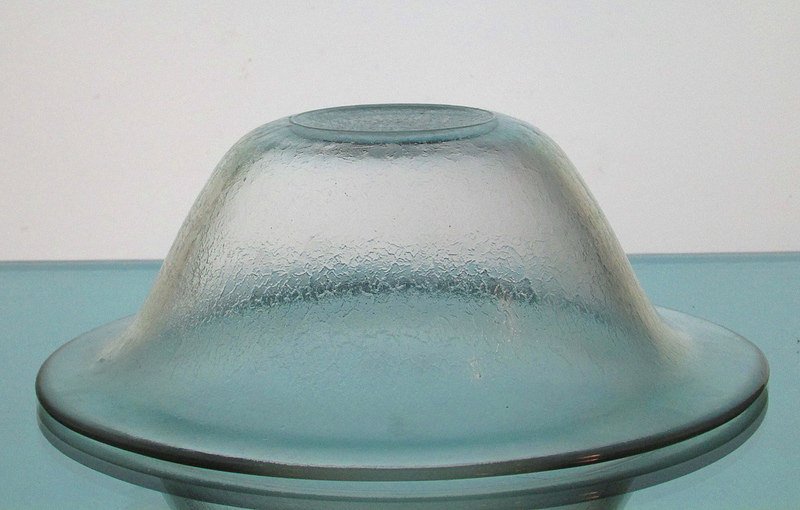 Hanging Candle Holder Bowl 7 x 2.75 Stippled Glass for 5-6 inch support ring