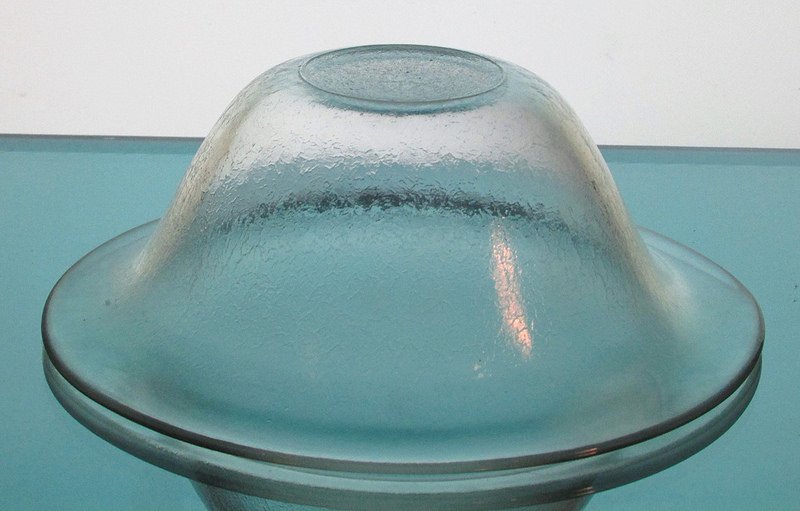 Hanging Candle Holder Bowl 7 x 2.75 Stippled Glass for 5-6 inch support ring
