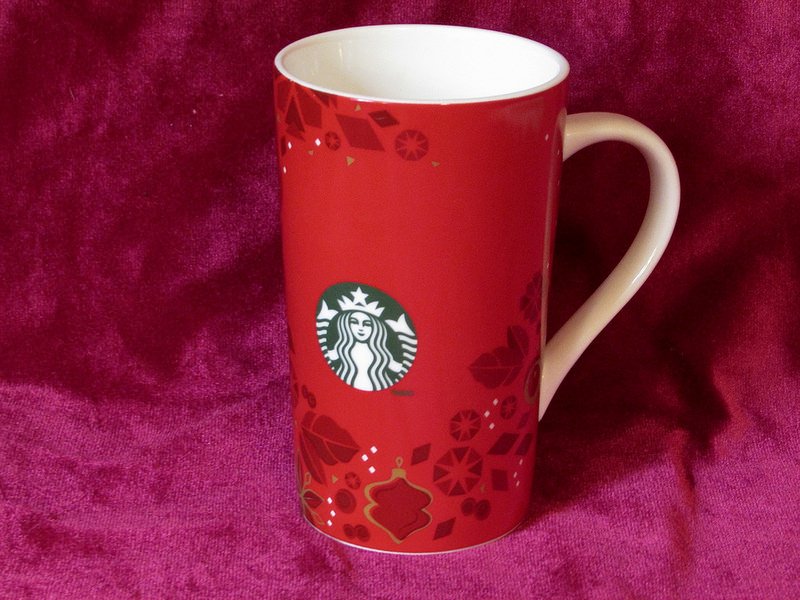 Coffee Mug Starbucks Holiday Red Mermaid Logo 16 oz 2013
