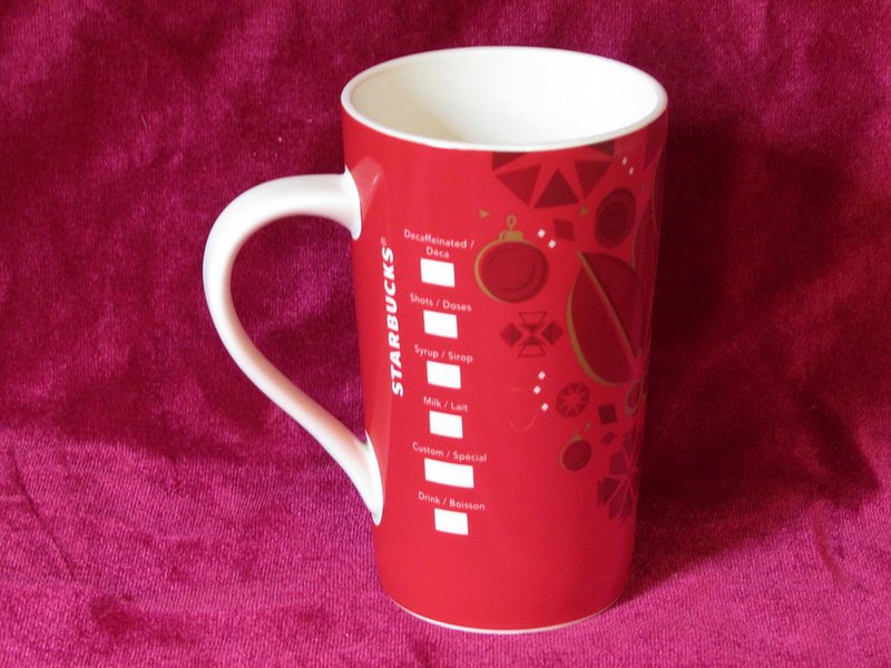 Coffee Mug Starbucks Holiday Red Mermaid Logo 16 oz 2013