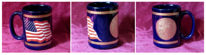 Coffee Mug Women in Military Service Midnight Blue Gold Leaf 16 oz 1994