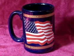 Coffee Mug Women in Military Service Midnight Blue Gold Leaf 16 oz 1994