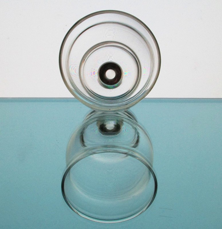 Hanging Candle Holder Bulbous with Knob 3 7/8 w x 3.75 h Clear HCH106