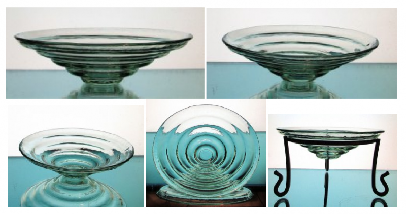 Hanging Candle Holder Tiered Bowl 8 x 2.5 Pale Green Heavyweight