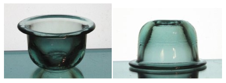Hanging Candle Holder 4.25 x 2.5 Coke Glass Heavyweight Pale Green HCH059