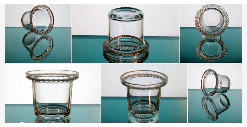 Image 6 of Hanging Candle Holder 3 5/8 x 3 Diamond Cut Rim HCH061 OOS