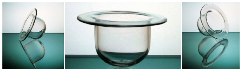 Hanging Candle Holder Wide Flat Rim Clear 4 7/8 x 3 HCH064