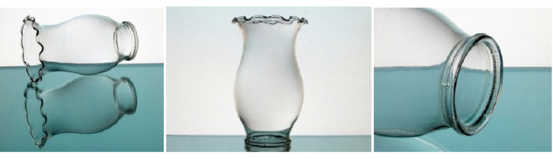 Hurricane Lamp Shade 2.25 inch Fitter 6 x 3.5 Crimped Rim