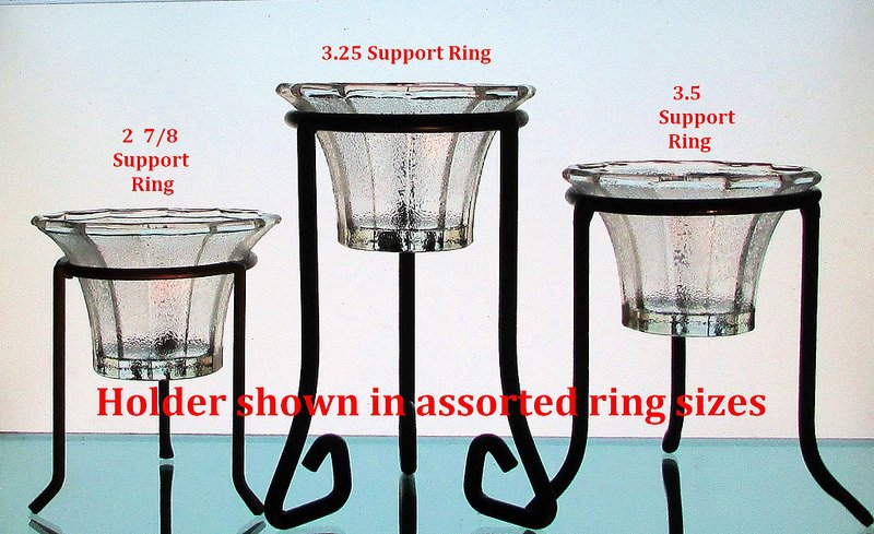 Hanging Candle Holder 4 x 2 5/8 inch Stippled Flare 12 point Flat Bottom HCH073