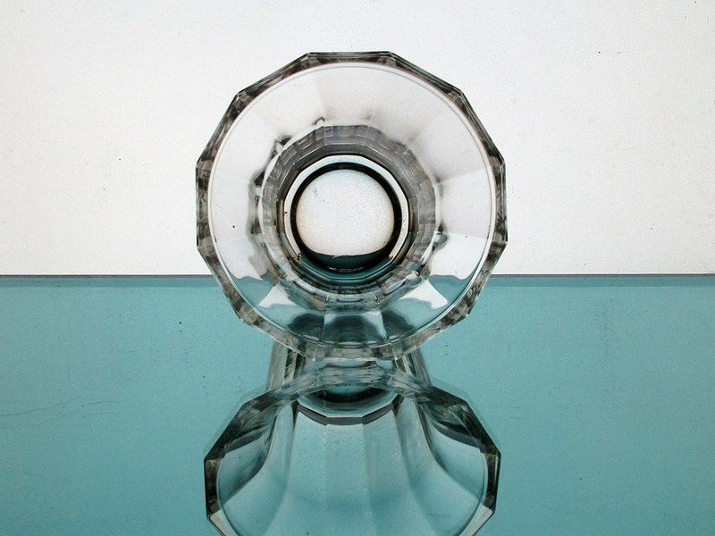 Hanging Candle Holder 4.25 x 3 inch Clear Flare 12 point Flat Bottom HCH074