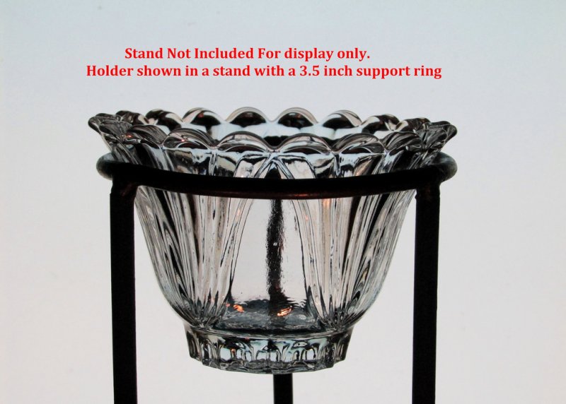 Hanging Candle Holder Scalloped Rim 4.25 x 2.75 HCH052 for Tabletop use or in a 3.5 inch ring.