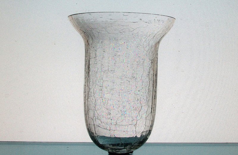Hanging Candle Holder 4 x 5 Clear Crackle Glass HCH083 OOS