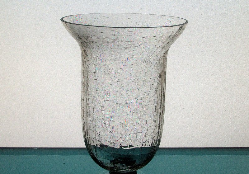 Hanging Candle Holder 4 x 5 Clear Crackle Glass HCH083 OOS