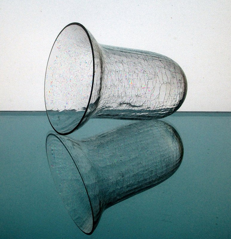 Hanging Candle Holder 4 x 5 Clear Crackle Glass HCH083 OOS