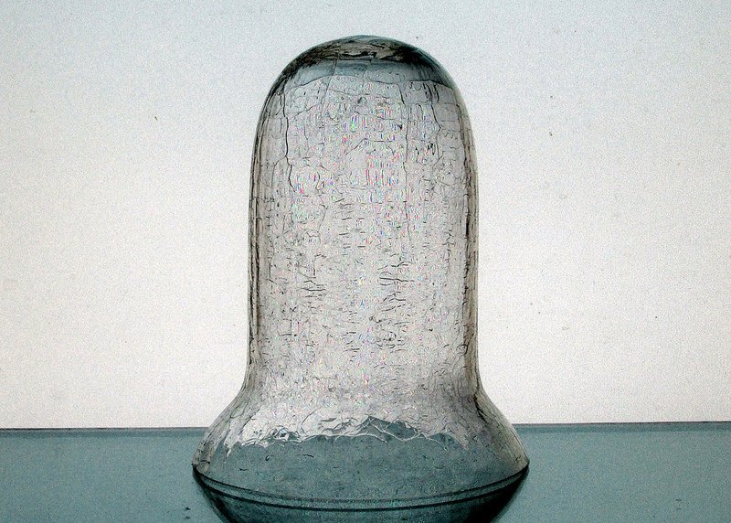 Hanging Candle Holder 4 x 5 Clear Crackle Glass HCH083 OOS