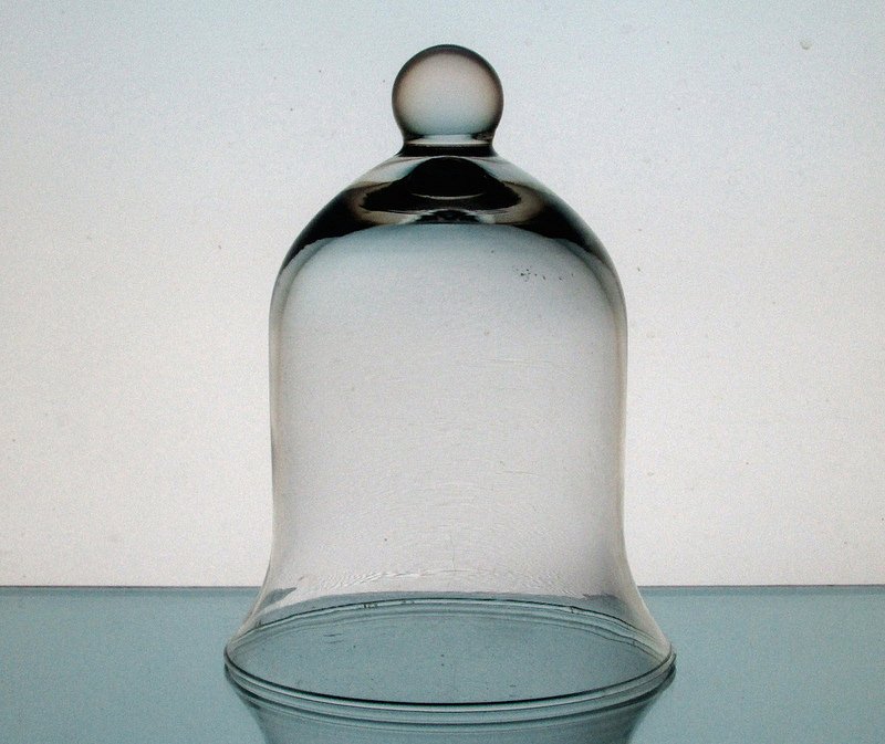 Hanging Candle Holder / Vase 4 7/8 x 6.5 Clear Bell with Knob OOS