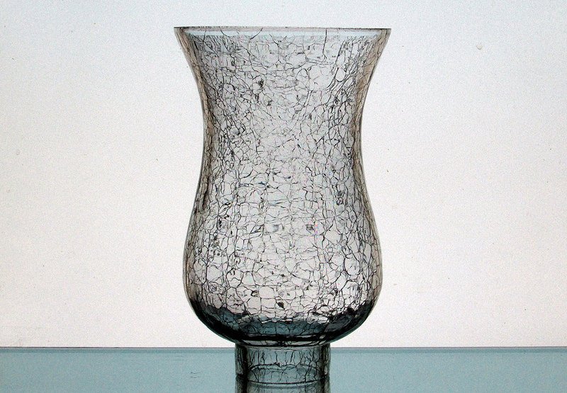 Crackle Glass Hurricane Shade 2 inch fitter x 7.25 x 4.5 OOS