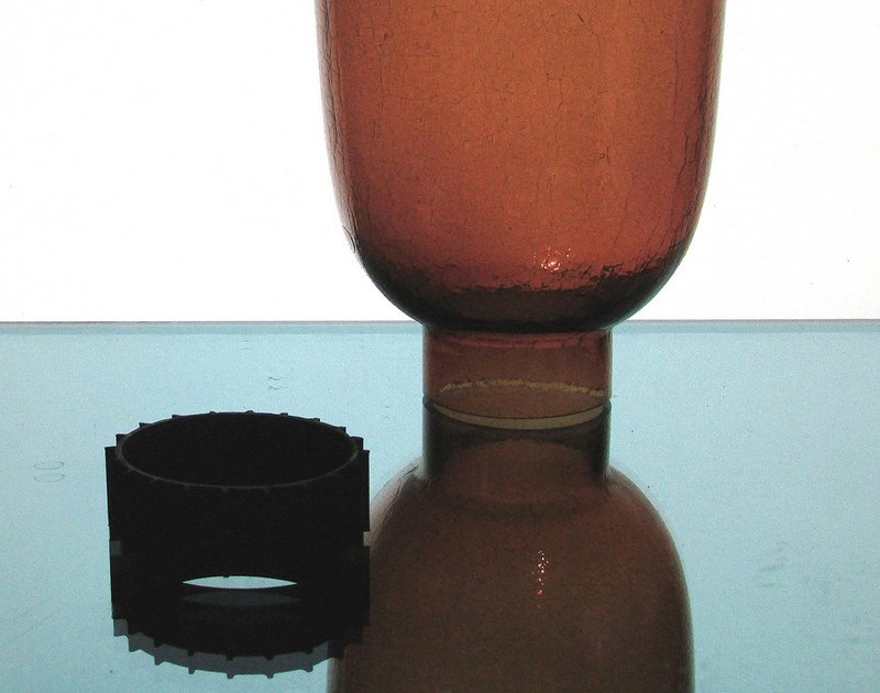 Hurricane Lamp Shade 2.25 inch fitter x 7.75 x 5.75 Amber Crackle Glass