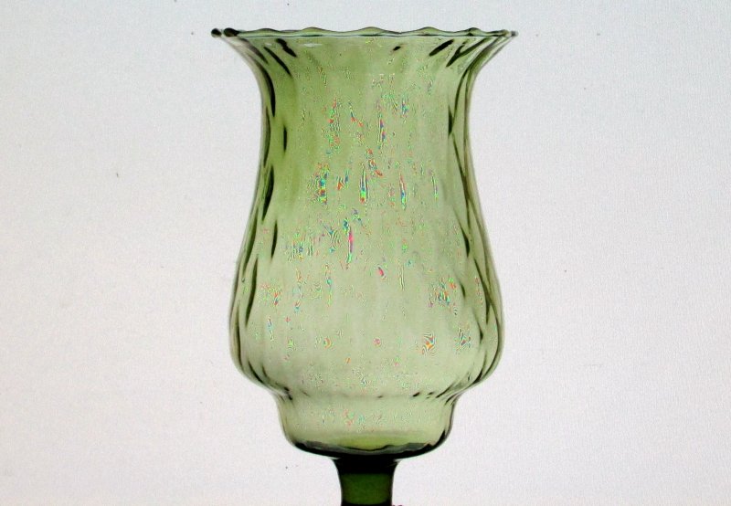 Home Interiors Peg Votive Candle Holder Olive Green Flared Rim Tudor