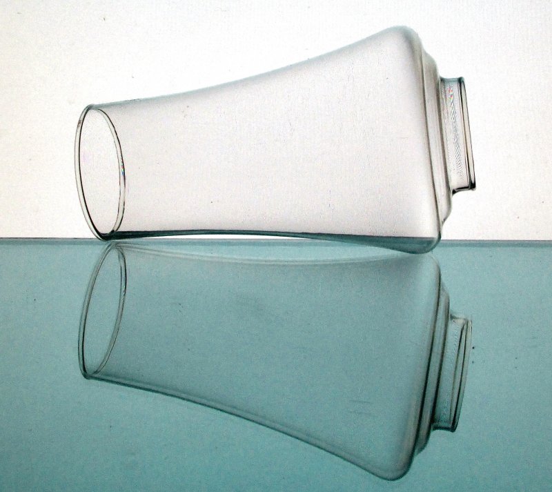 Hurricane Lamp Shade 2 inch fitter x 6.75 x 2.5 Hippy Hand Blown Clear OOS