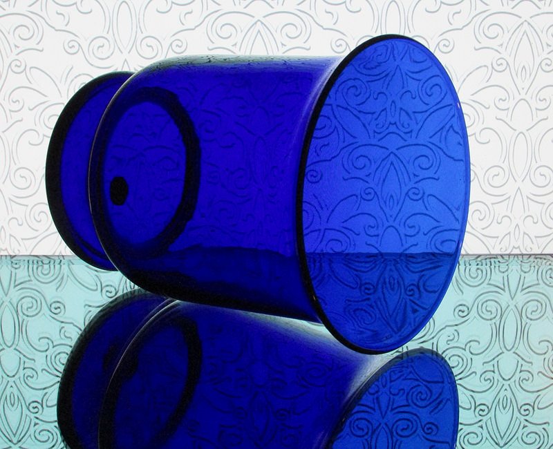 Partylite Hurricane Candle Holder Cobalt Blue Brilliance P7389