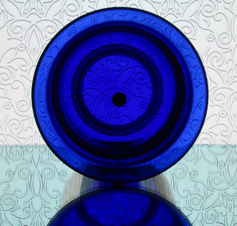 Partylite Hurricane Candle Holder Cobalt Blue Brilliance P7389