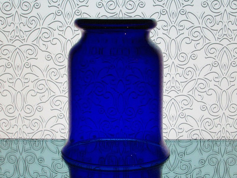 Partylite Hurricane Candle Holder Cobalt Blue Brilliance P7389
