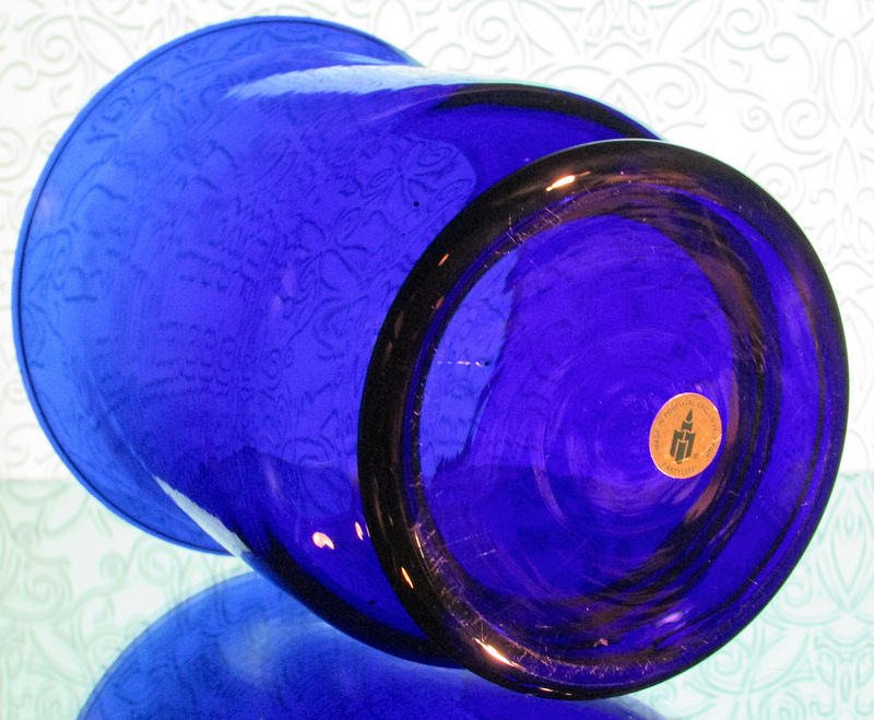 Partylite Hurricane Candle Holder Cobalt Blue Brilliance P7389