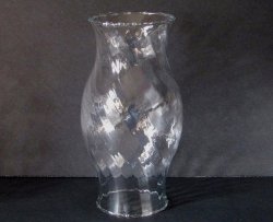 Hurricane Shade Bulbous Sleeve Swirled Glass 8 3/8 x 3 5/8 x 3 1/8