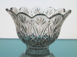 Crystal Candle Holder Flared and Scalloped Rim Heavyweight HCH098