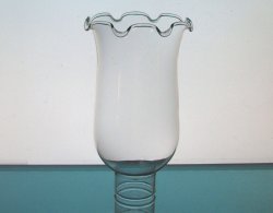 Hurricane Lamp Shade 1 5/8 inch fitter x 6.75 Glass Globe Crimped Rim