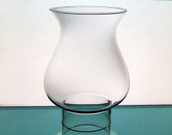 Glass Hurricane Lamp Shade 3.5 inch fitter x 8 x 5.25 x 6 x 1 in h neck