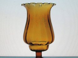 Home Interiors Peg Votive Candle Holder Amber Flared Rim Paneled Style