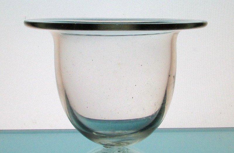 Hanging Candle Holder Wide Flat Rim Clear 6 1/8 x 4.75 HCH109 OOS