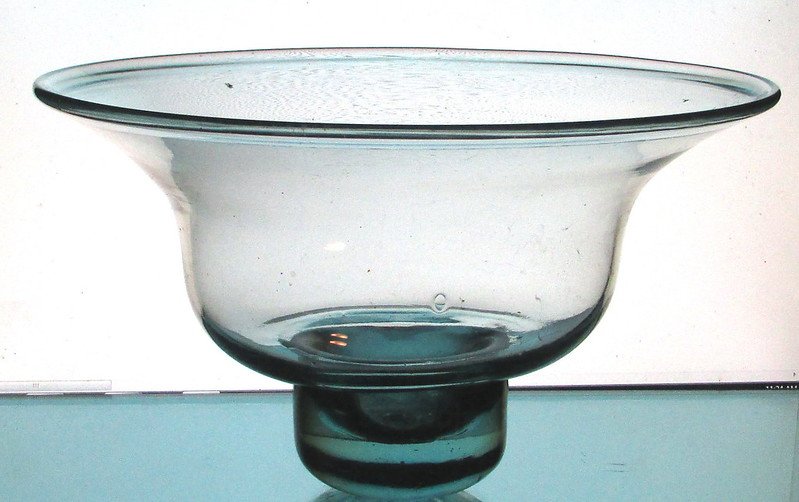 Hanging Candle Bowl 11 5/8 inches x 7 inches Pale Green Glass XXL
