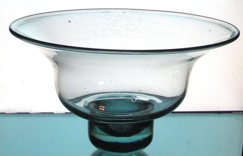Hanging Candle Bowl 11 5/8 inches x 7 inches Pale Green Glass XXL