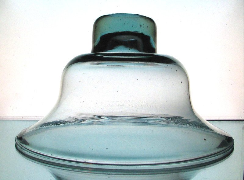 Hanging Candle Bowl 11 5/8 inches x 7 inches Pale Green Glass XXL