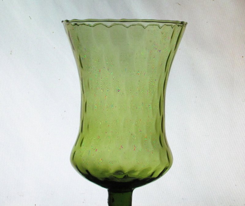 Home Interiors Peg Votive Candle Holder Flared Olive Green Tudor Style