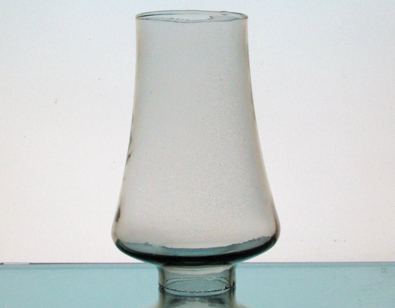 Hurricane Lamp Shade 2 inch fitter x 6 5/8 x 2.75 Hippy Hand Blown Gray Glass
