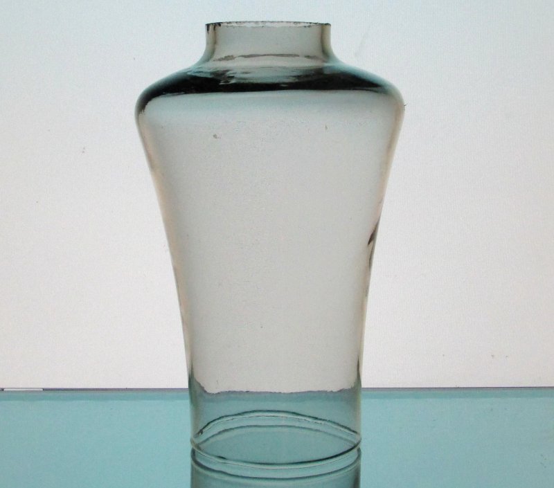 Hurricane Lamp Shade 2 inch fitter x 6 5/8 x 2.75 Hippy Hand Blown Gray Glass