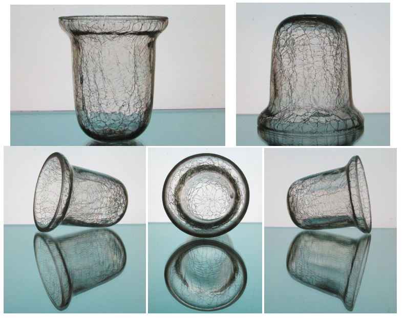 Hanging Candle Holder Crackle Glass 4.25 x 4.25 HCH114