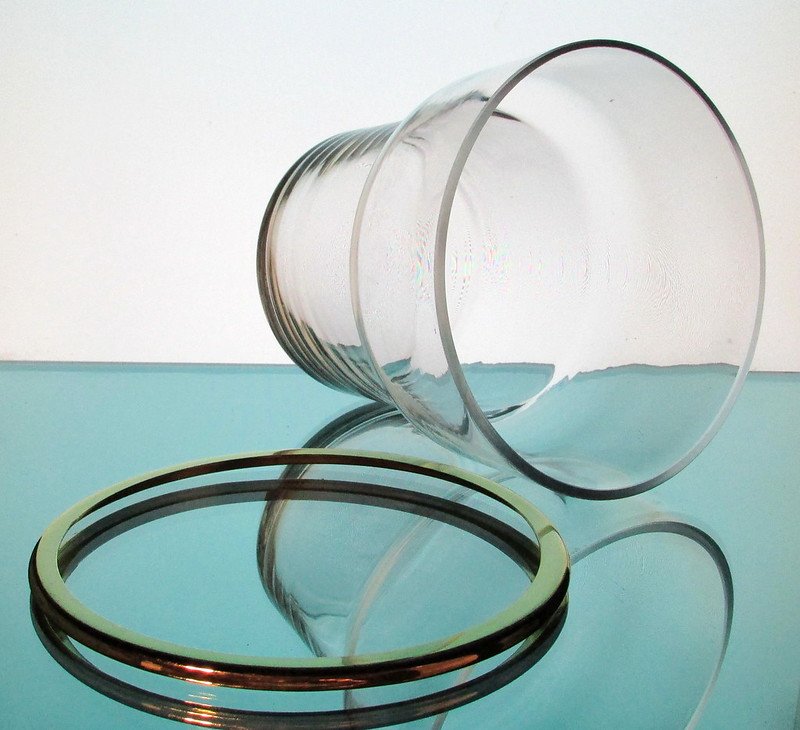 Hanging Candle Holder / Vase 6 x 6 with removable Brass Accent Ring