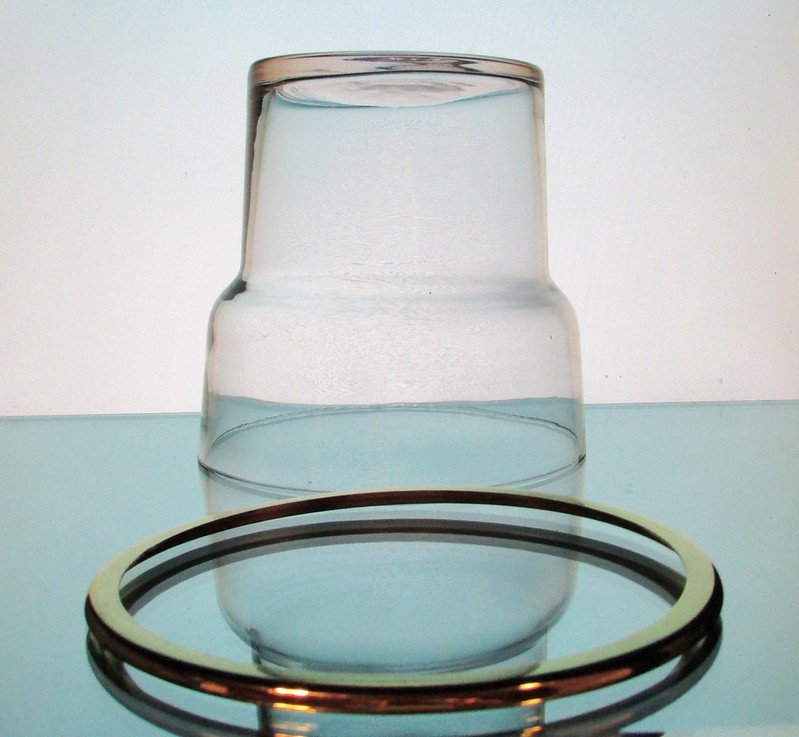 Hanging Candle Holder / Vase 6 x 6 with removable Brass Accent Ring