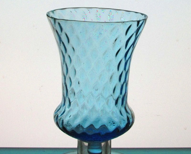 Home Interiors Peg Votive Candle Holder Flared Honeycomb Blue