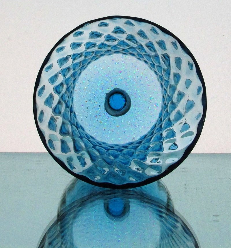 Home Interiors Peg Votive Candle Holder Flared Honeycomb Blue