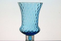 Home Interiors Peg Votive Candle Holder Flared Honeycomb Blue