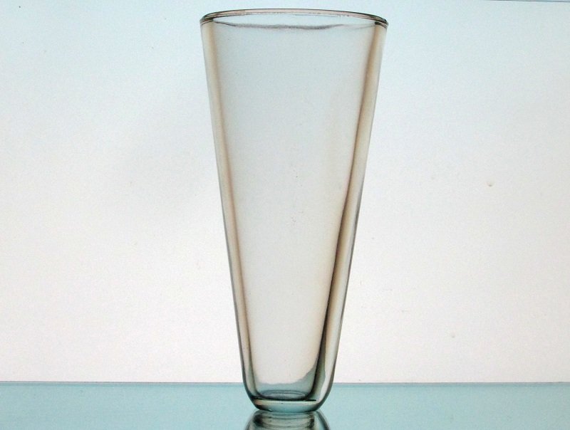Hanging Cone Wall Vase Vessel Clear 7.75 x 3.75 Heavy Clear Glass