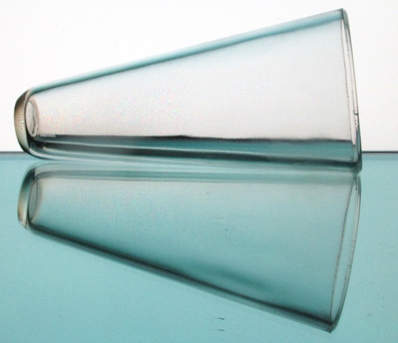 Hanging Cone Wall Vase Vessel Clear 7.75 x 3.75 Heavy Clear Glass