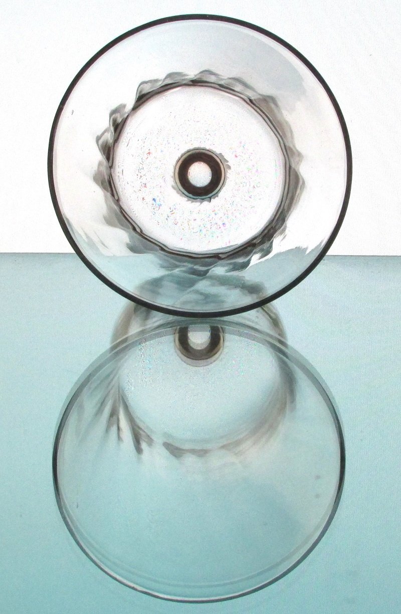 Peg Votive Candle Holder Swirled Pattern Flat Rim Clear