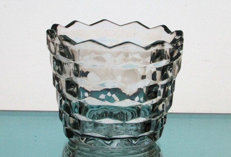 Hanging or Table Top Fostoria Style Candle Holder 3.5 x 2 7/8 Clear Glass HCH125